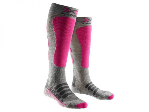 Odzież zimowa > Skarpety - Skarpety X-Socks Ski Silk Merino Lady Grey Fuchsia G361 2019