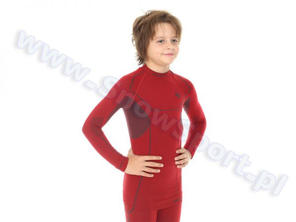 Odzież zimowa > Bielizna termoaktywna - Koszulka Chłopięca BRUBECK KIDS THERMO DARK RED (LS11460)